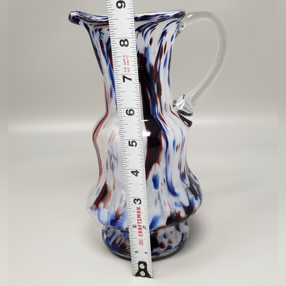 Handblown Art Glass Pitcher - Picture 7 of 9